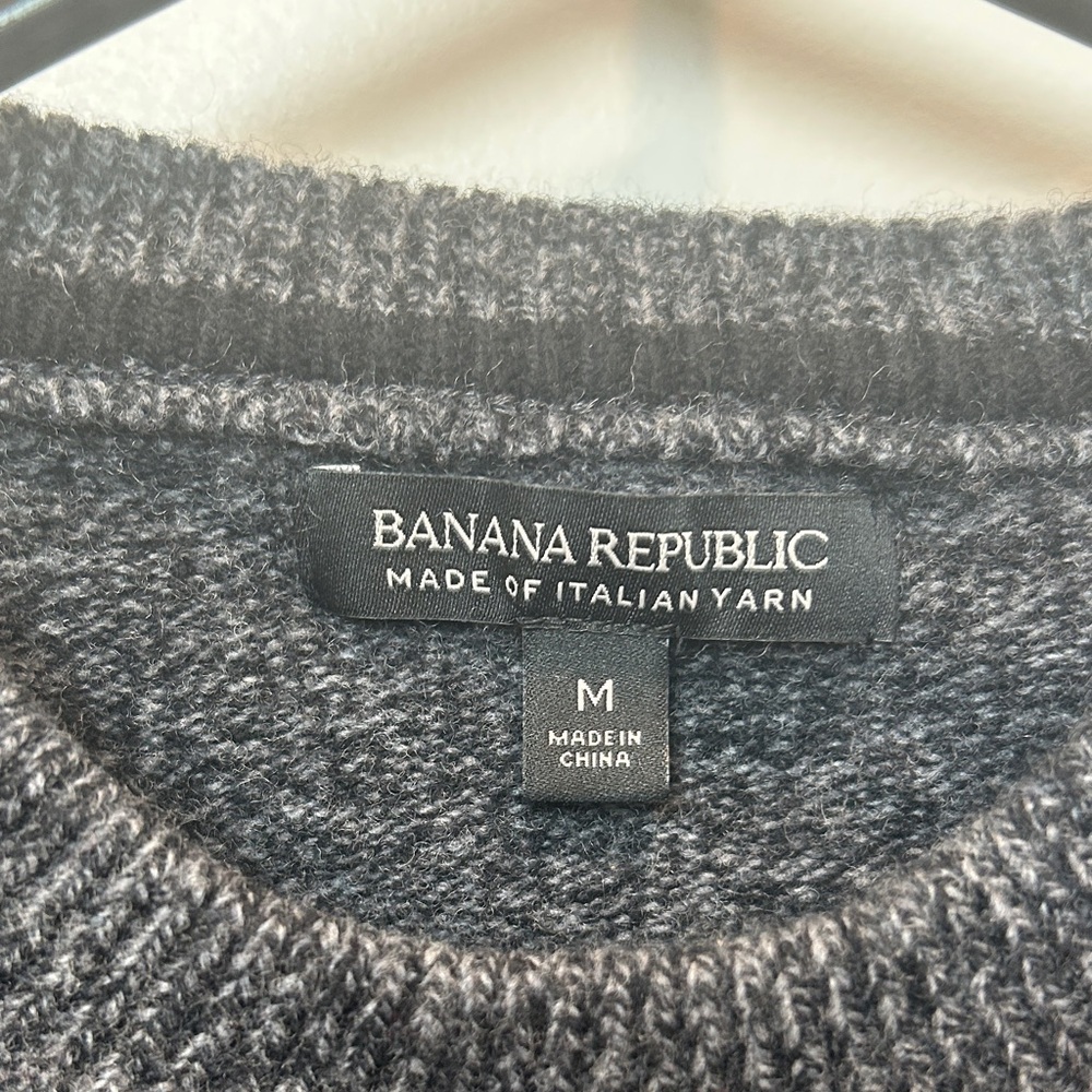 Banana Republic Men's Dark Charcoal Heather Crewneck Sweater(M)
